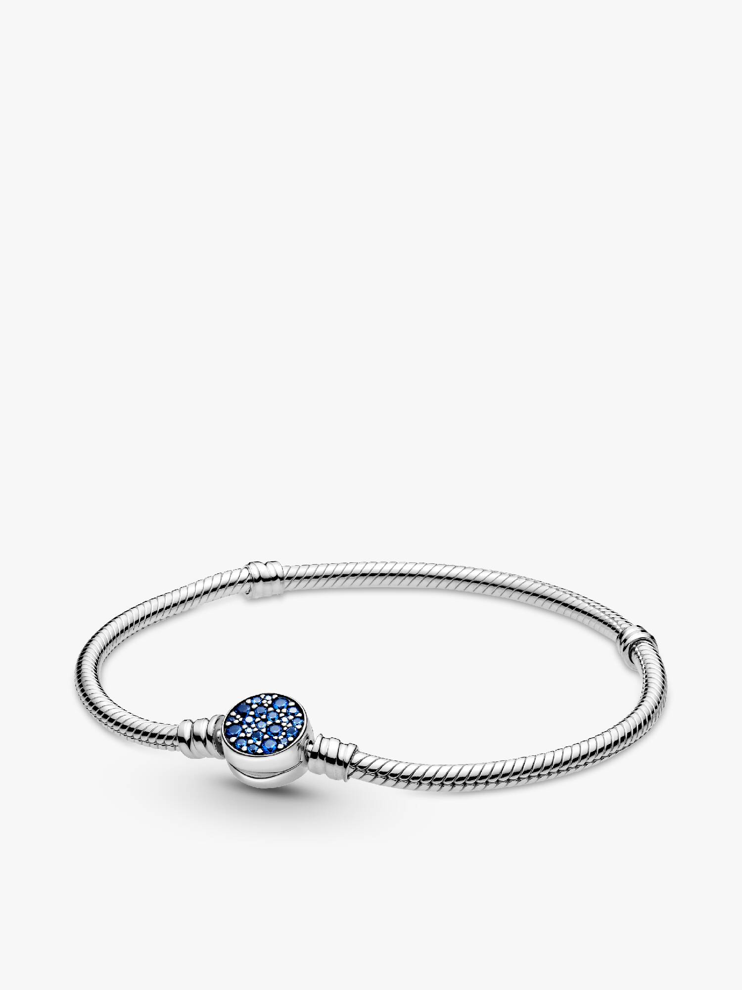 Bracelet Maille Serpent Fermoir Disque Bleu Scintillant