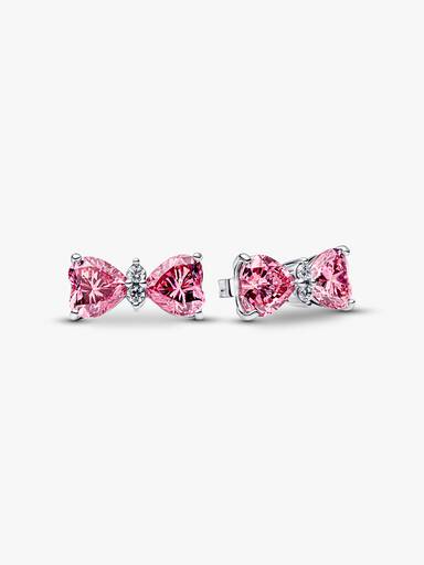 Clous d'Oreilles Nœuds Rose