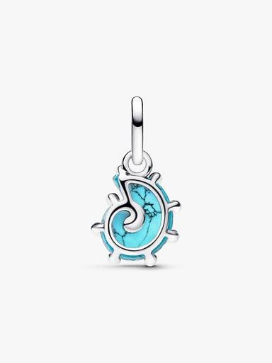 Charm Pendant Escargot de Mer Verre de Murano Bleu