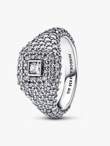 Bague Cocktail Carrée Pavée