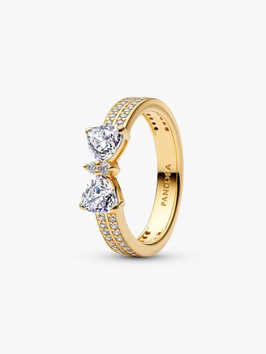 Bague Double Rang Nœud Scintillant