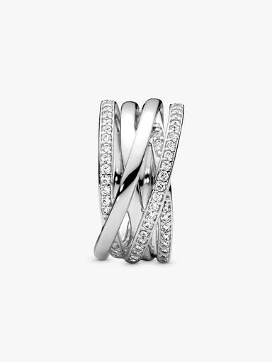 Bague Scintillante & Lignes Polies