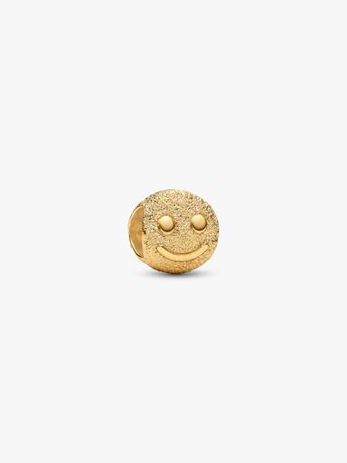 Mini Charm Visage Souriant Texturé Doré