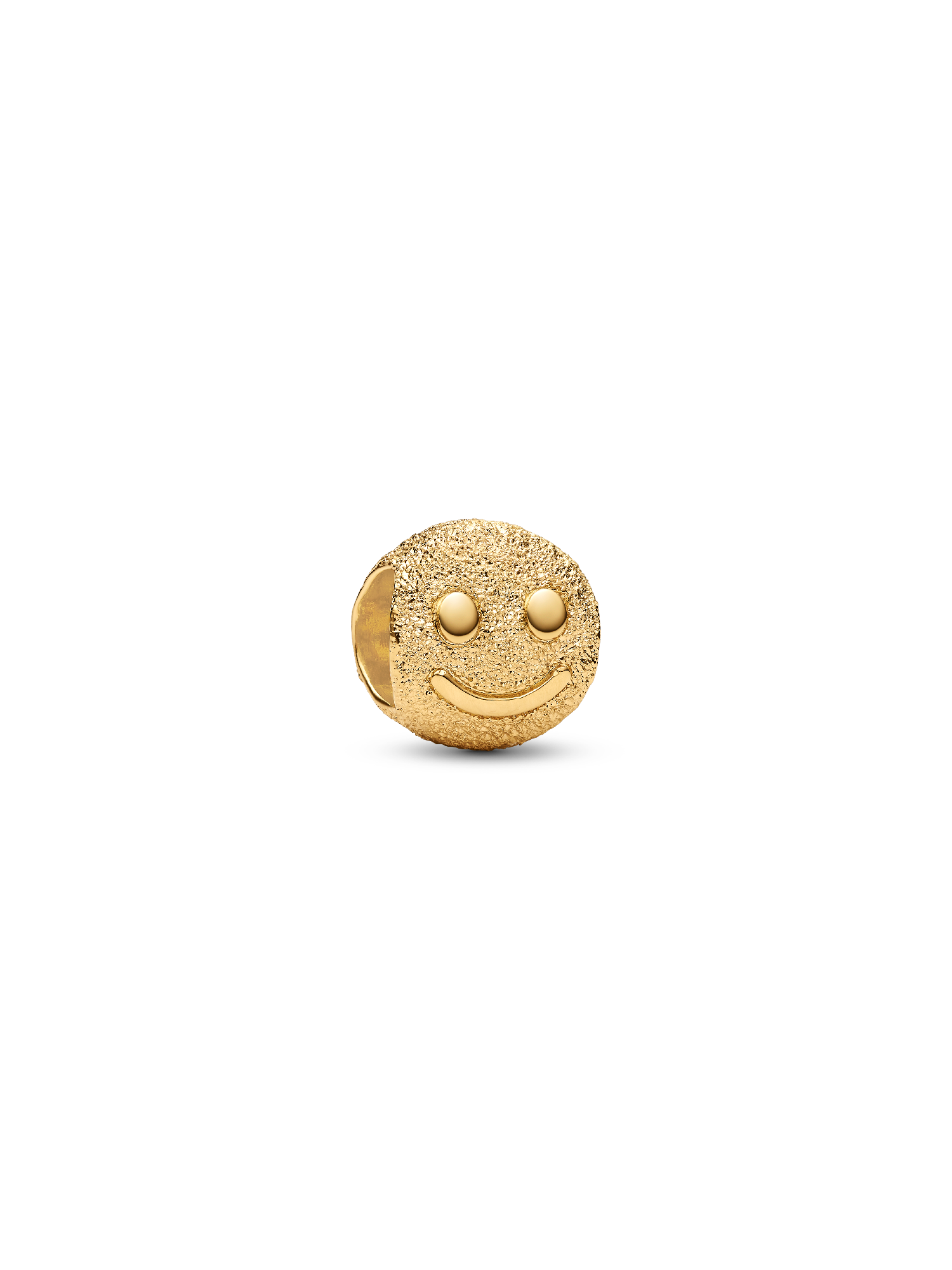 Mini Charm Visage Souriant Texturé Doré