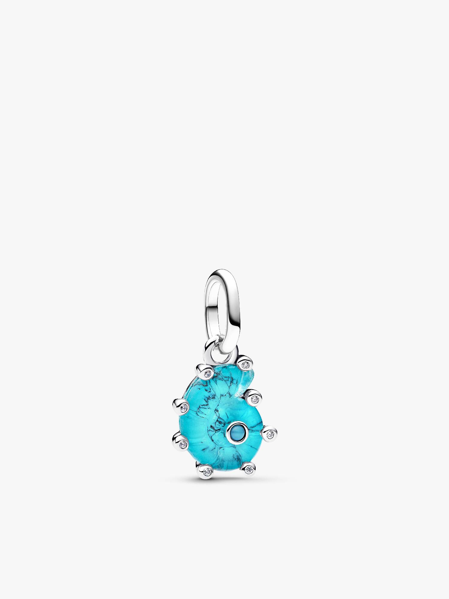 Charm Pendant Escargot de Mer Verre de Murano Bleu