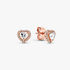 Clous d'Oreilles Cœurs Surélevés Scintillants Clous d'Oreilles Cœurs Surélevés Scintillants