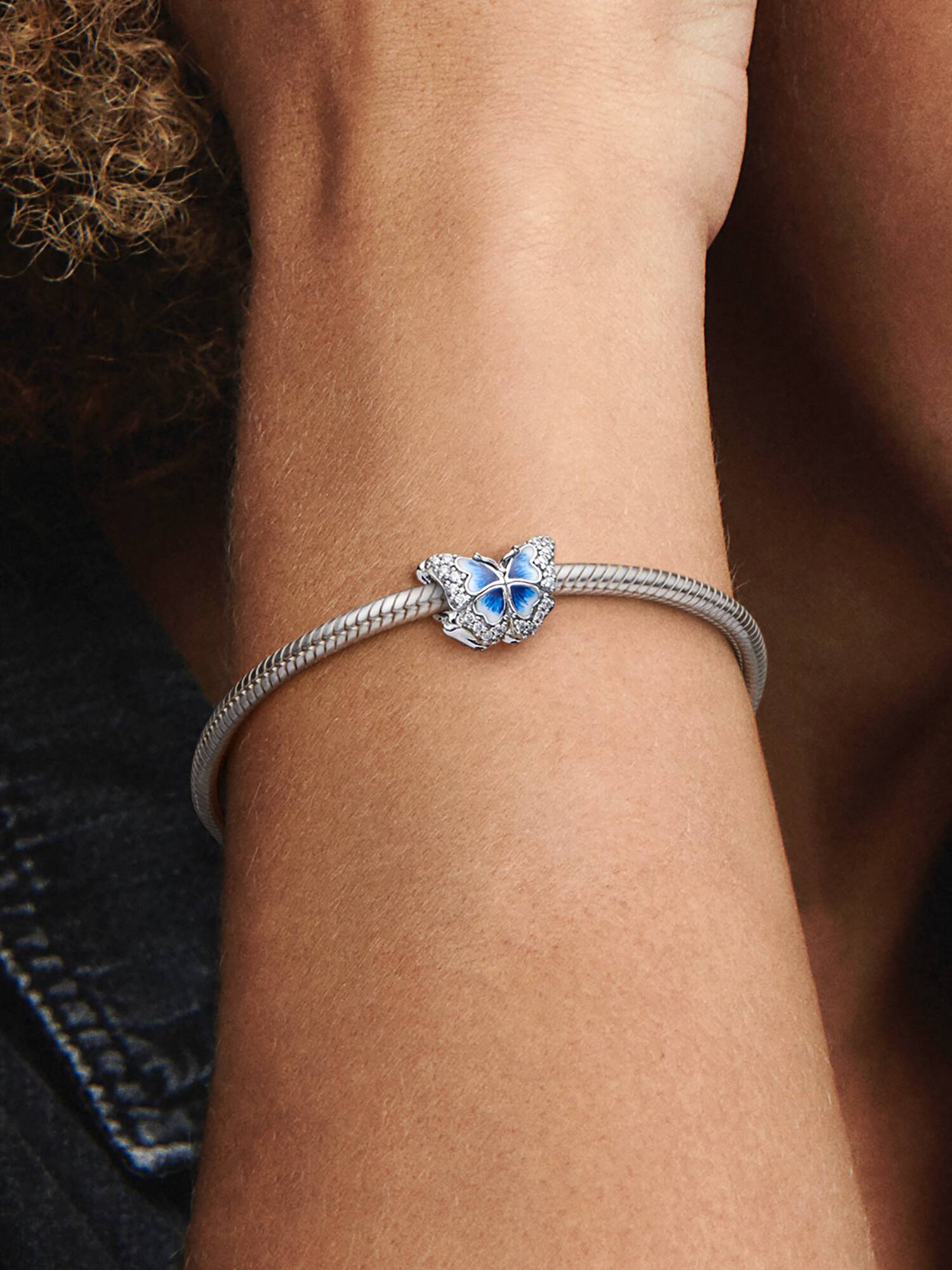 Charm Scintillant Papillon Bleu
