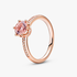 Bague Solitaire Couronne Scintillante Rose Bague Solitaire Couronne Scintillante Rose