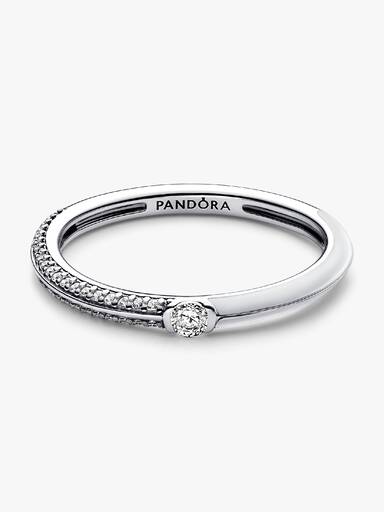 Bague Double Pavée & Blanche