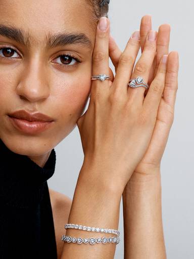 Bague Cœur Pavée Ondulée