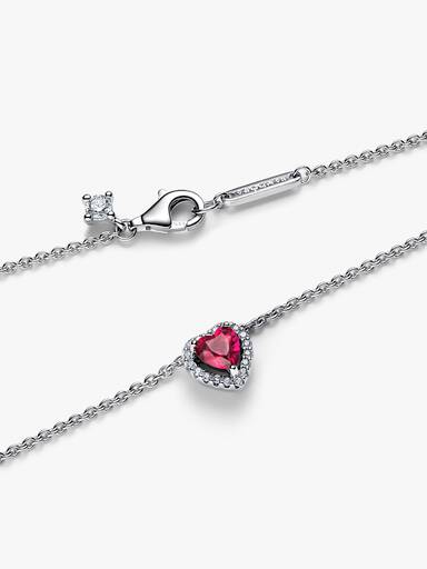 Collier Cœur Surélevé Rouge