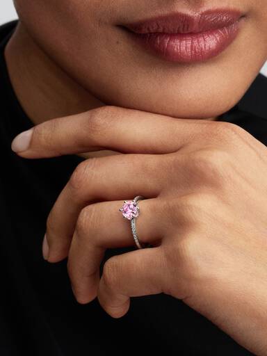 Bague Couronne Scintillante Rose