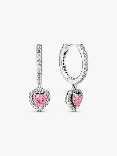 Boucles d'Oreilles Créoles Cœur Halo Scintillant