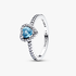 Bague Cœur Bleu Clair Surélevé Bague Cœur Bleu Clair Surélevé