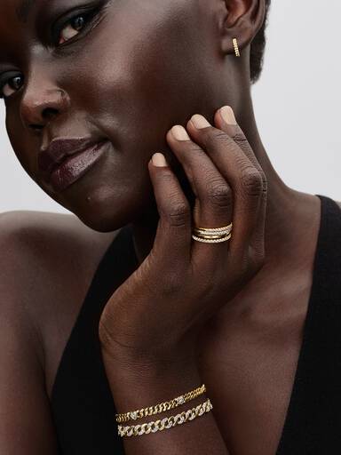 Bracelet Maille Cubaine Pavée Bimatière