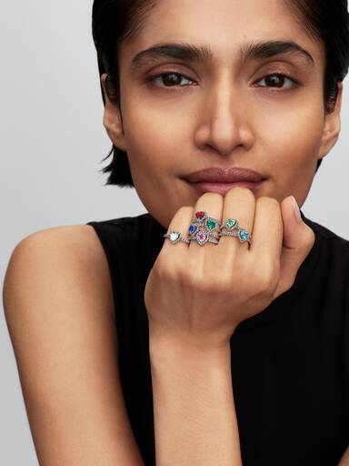 Bague Cœur Bleu Clair Surélevé