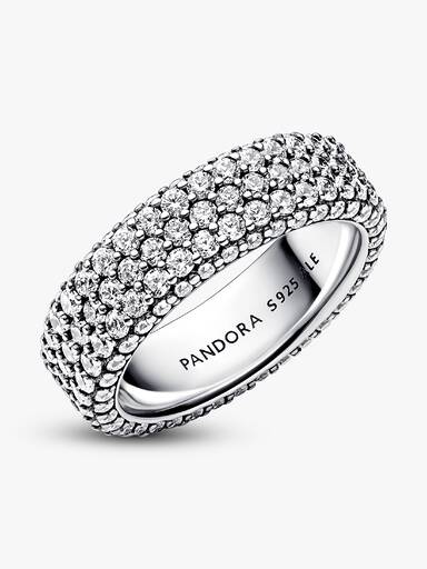 Bague Triple Rang Pavée Gravable