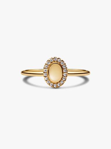 Bague Halo Ovale Gravable