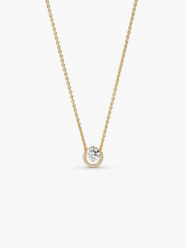 Collier Pendentif Halo Rond Scintillant
