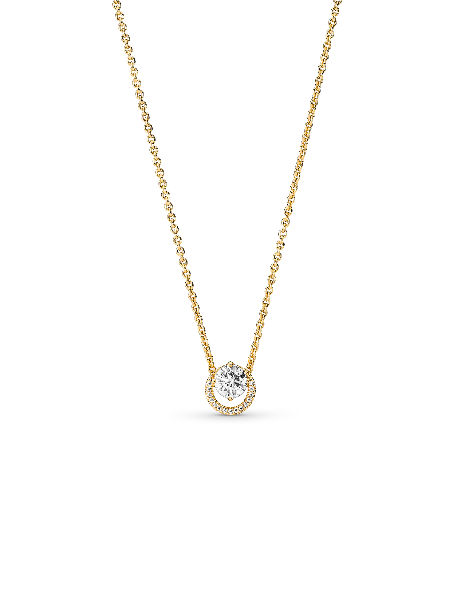 Collier Pendentif Halo Rond Scintillant