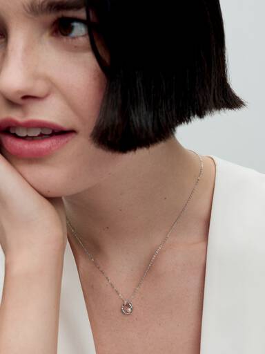 Collier Cercle Pavé de Forme Organique & Perle de Culture d'Eau Douce Traitée