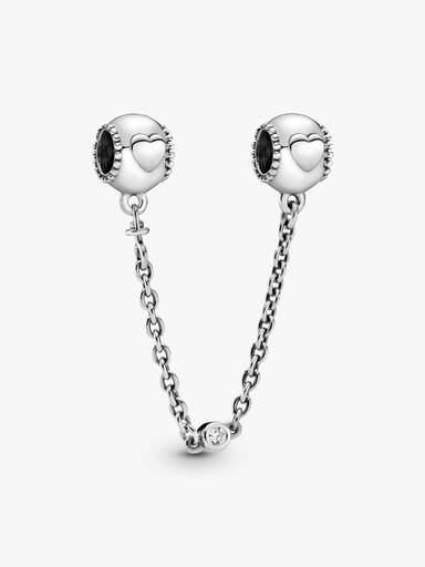 Charm Clip Chaîne de Confort Cœurs En Relief