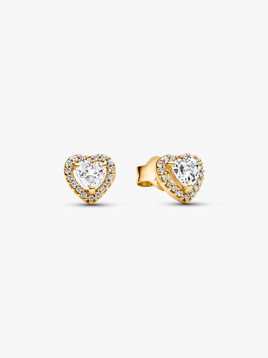 Clous d'Oreilles Cœurs Scintillants en Relief