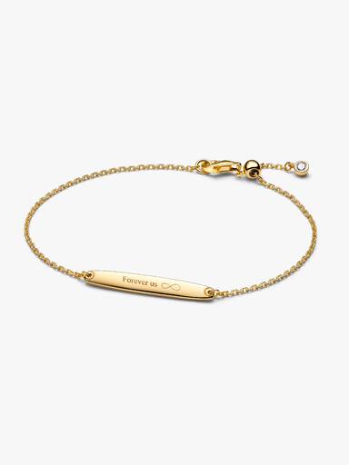 Bracelet à Maillons Barre Gravable Doré