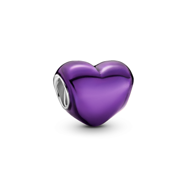 Charm Cœur Violet Métallique