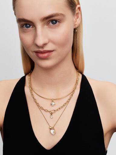 Charm Pendant Nuage et Perle de Culture d’Eau Douce Traitée Baroque Doré