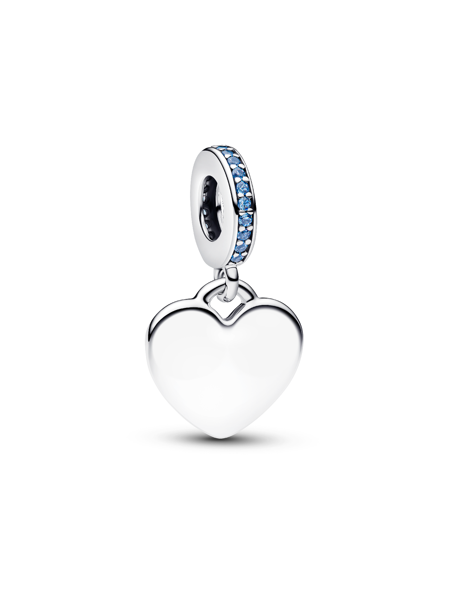 Charm Pendant Pierre Bleue Cœur Gravable