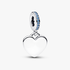 Charm Pendant Pierre Bleue Cœur Gravable Charm Pendant Pierre Bleue Cœur Gravable