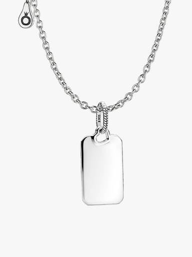 Collier Composé Pendentif Rectangle Gravable