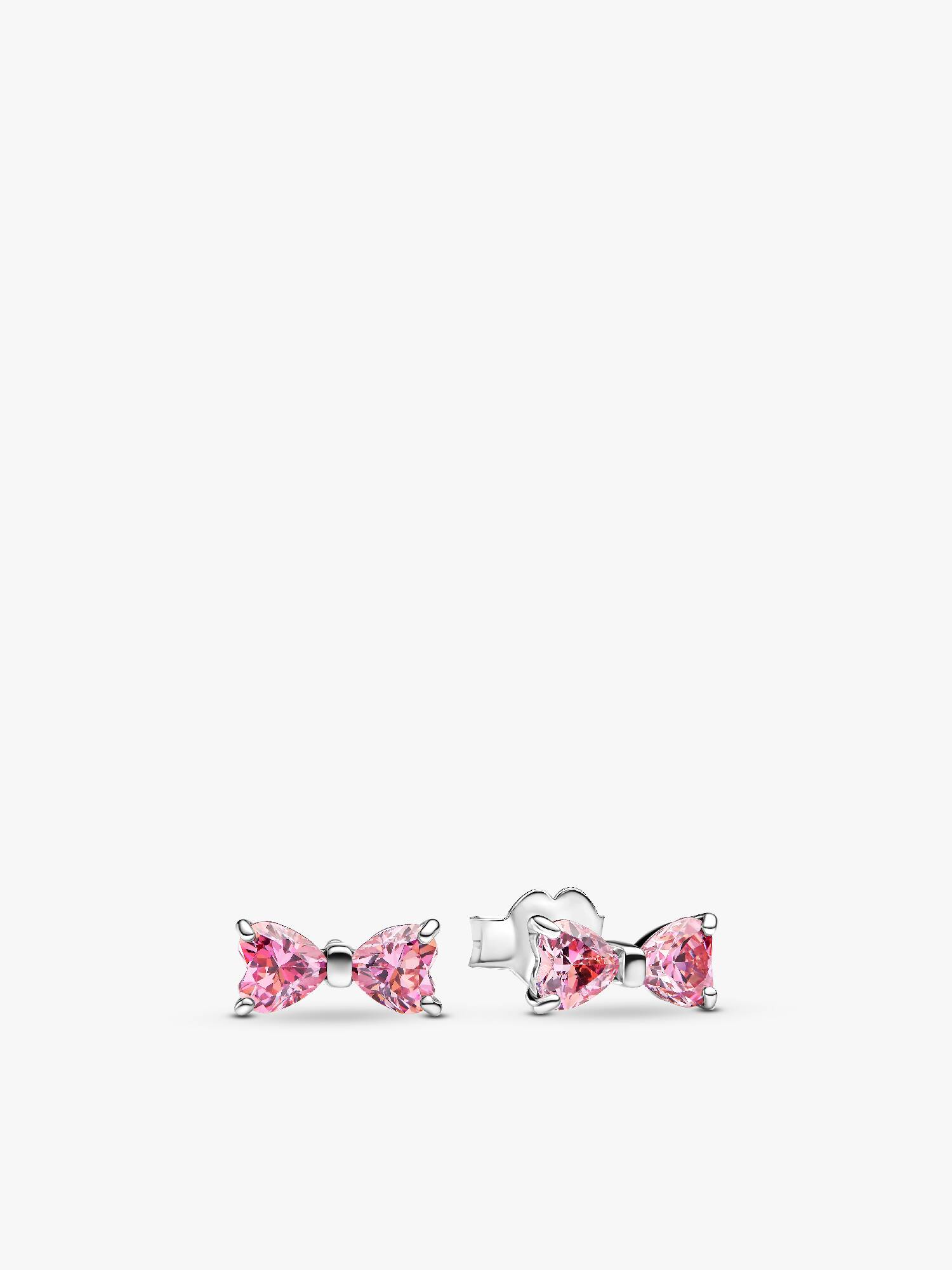 Clous d'Oreilles Nœud Rose Scintillant