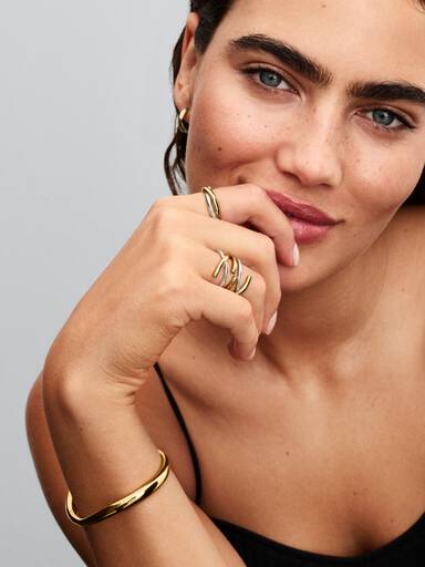 Bague Double Bicolore de Forme Organique