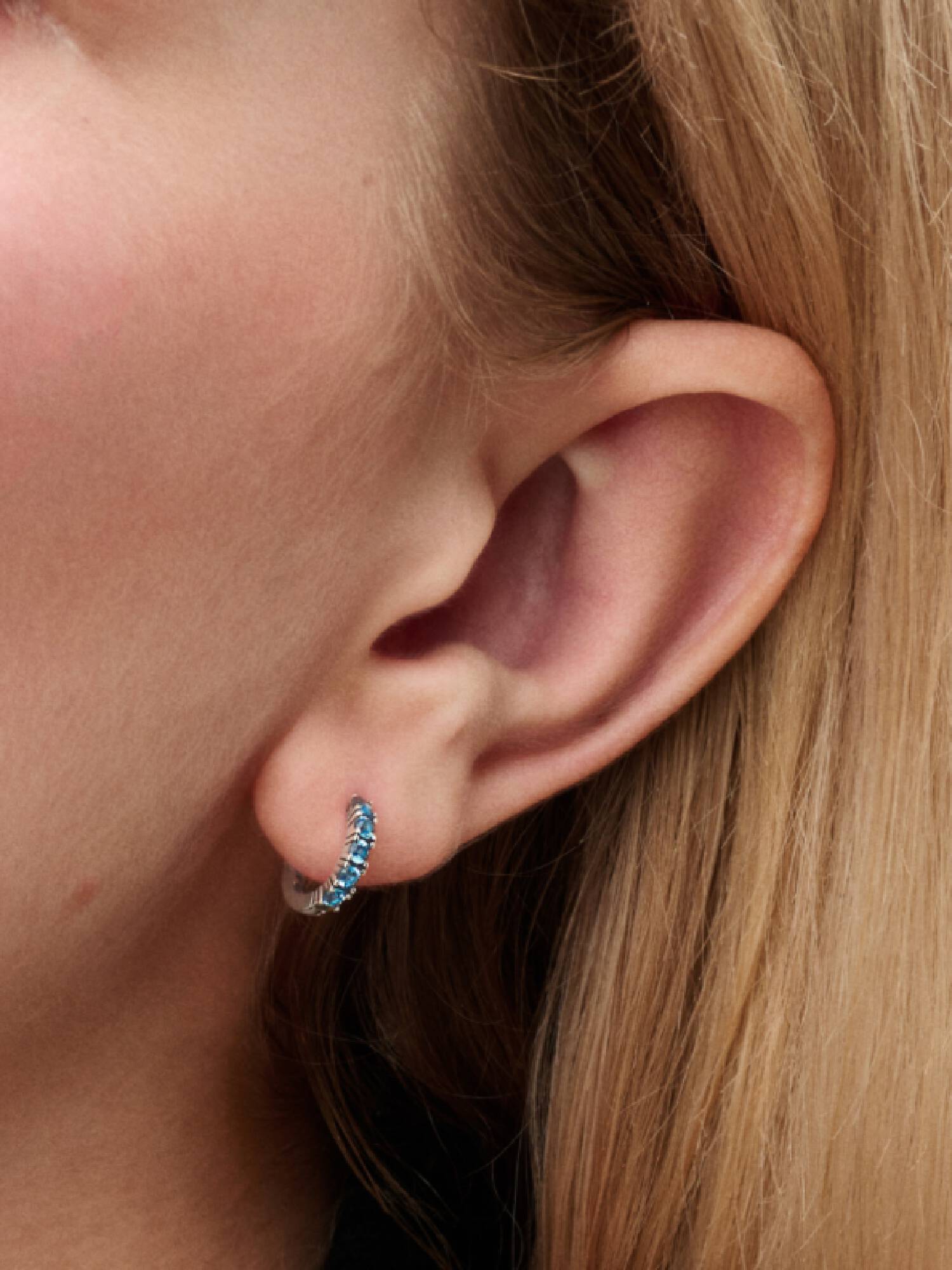 Boucles d’Oreilles Huggies Bleu Clair