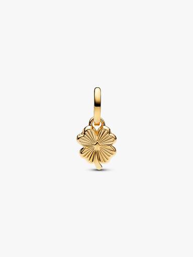Charm Pendant Trèfle à Quatre Feuilles Blanc Doré