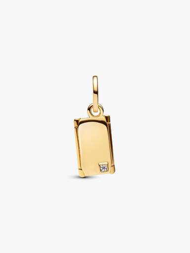 Charm Pendant Enveloppe Ouvrable et Gravable Doré