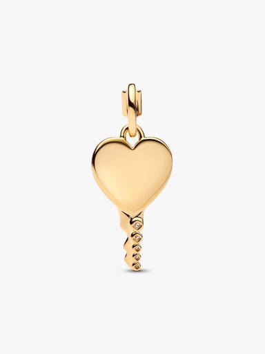 Pendentif Clé Cœur Gravable Doré