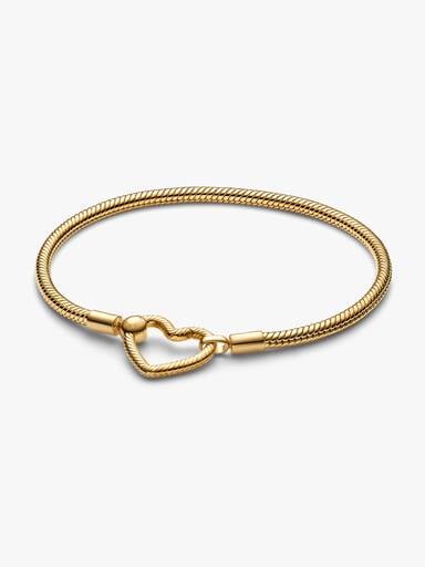 Bracelet Maille Serpent Fermoir Cœur Doré