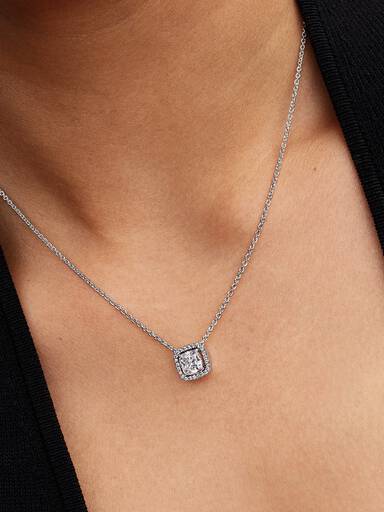 Collier Pendentif Halo Scintillant