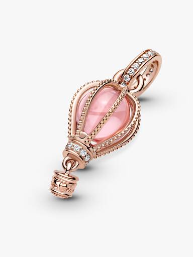 Charm Pendant Montgolfière Rose Scintillant