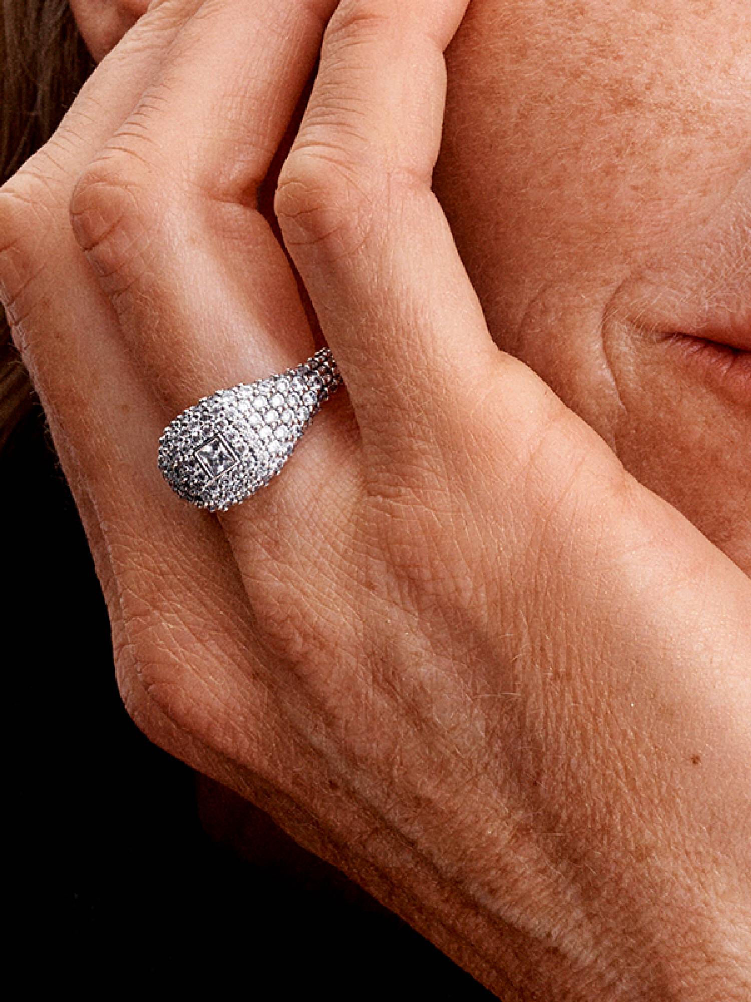 Bague Cocktail Carrée Pavée