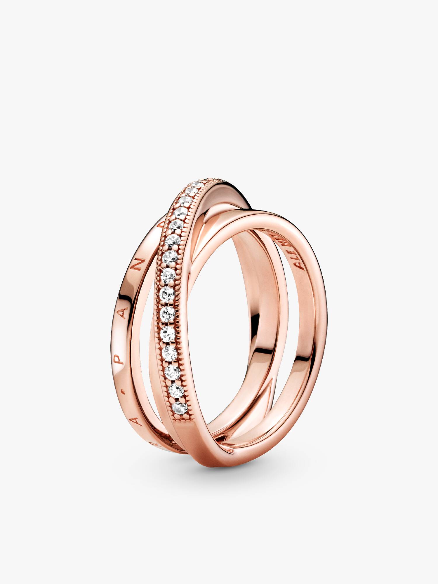 Anneau Triple Pavé Croisé
