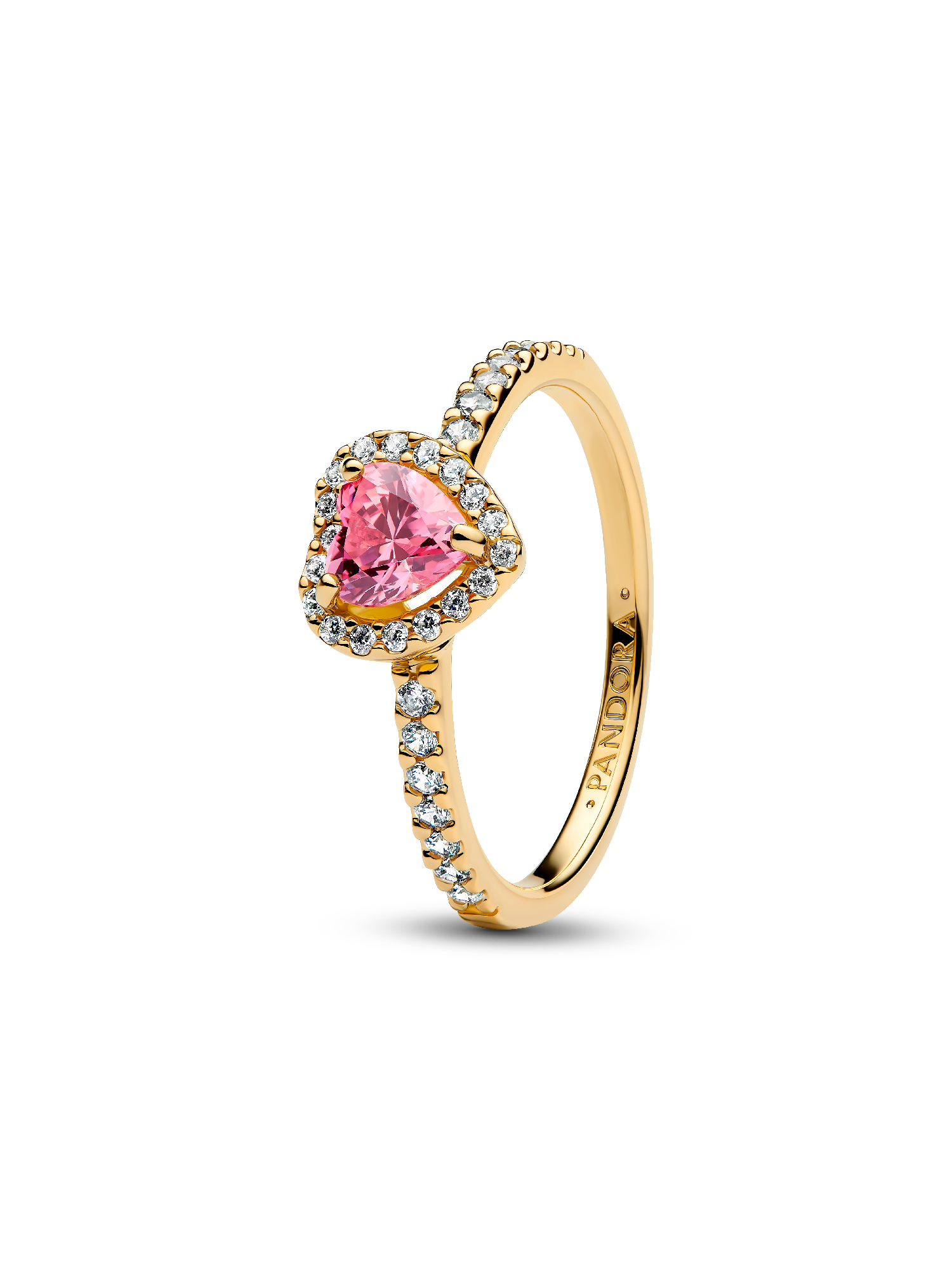 Bague Cœur Rose Surélevé Dorée