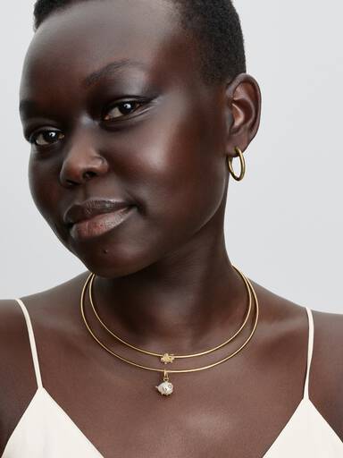 Collier Ras-de-Cou Maille Tube Doré