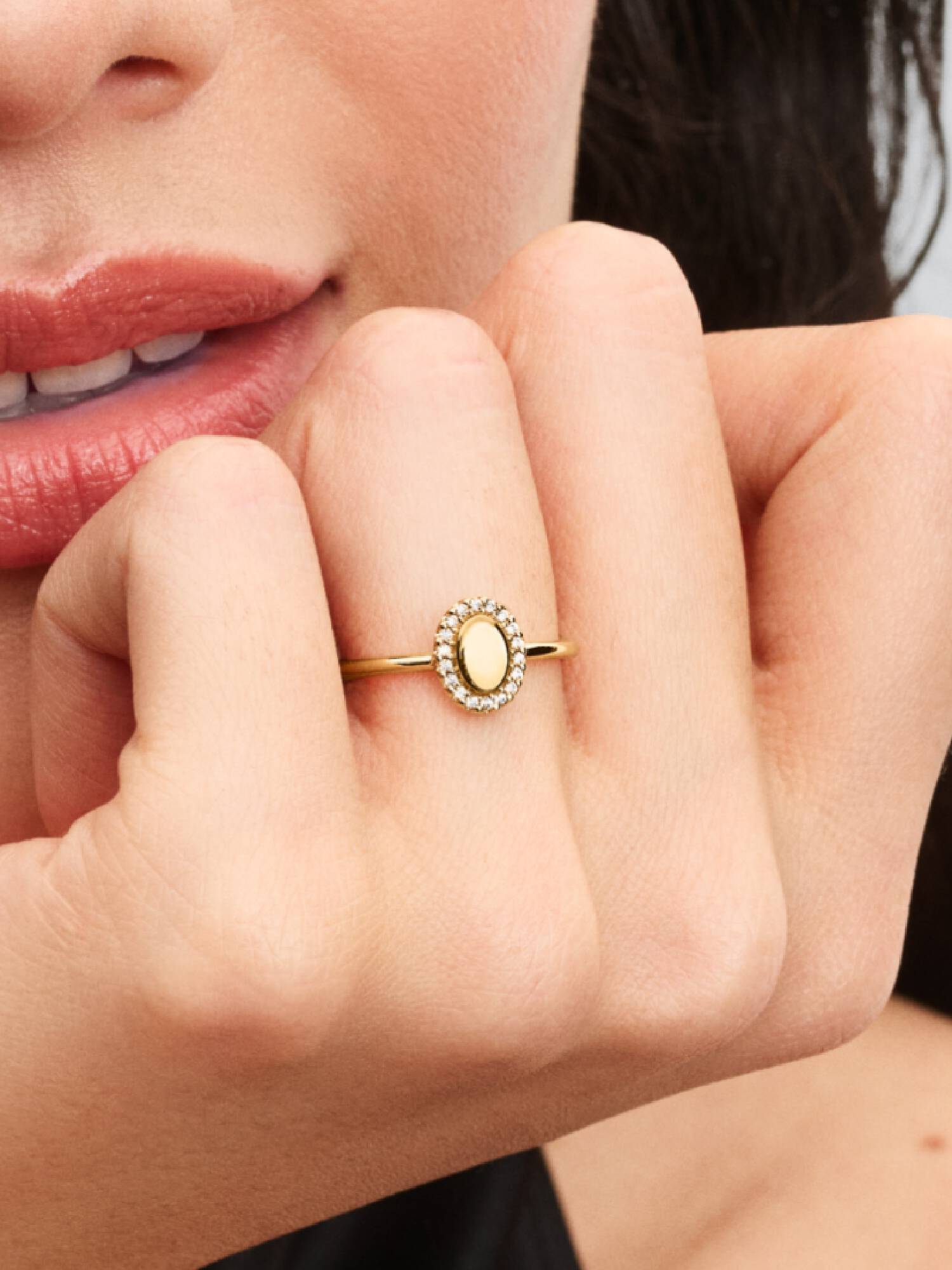 Bague Halo Ovale Gravable