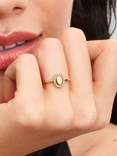 Bague Halo Ovale Gravable