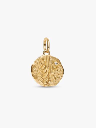 Charm Médaillon Épi de Blé Doré
