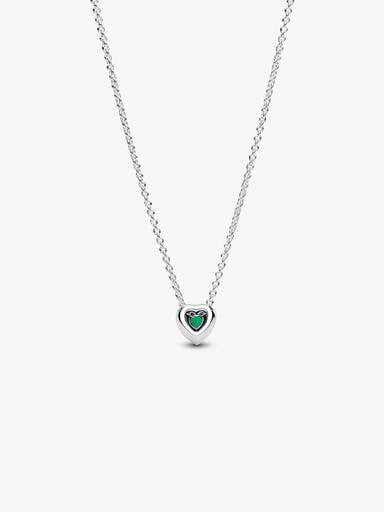 Collier Cœur Vert Surélevé